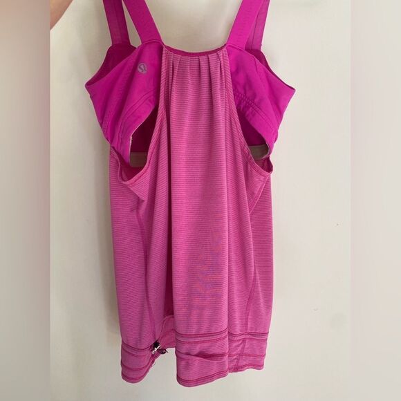 Lululemon Athletica Pink Fitted Ruched Sleeveless Tank Top - Picture 3 of 10